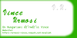 vince urmosi business card